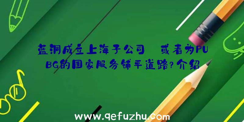 蓝洞成立上海子公司